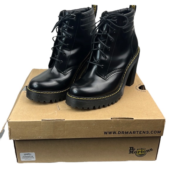 Dr. Martens Shoes - Dr. Martens Persephone black heeled boots size 9 Discontinued style